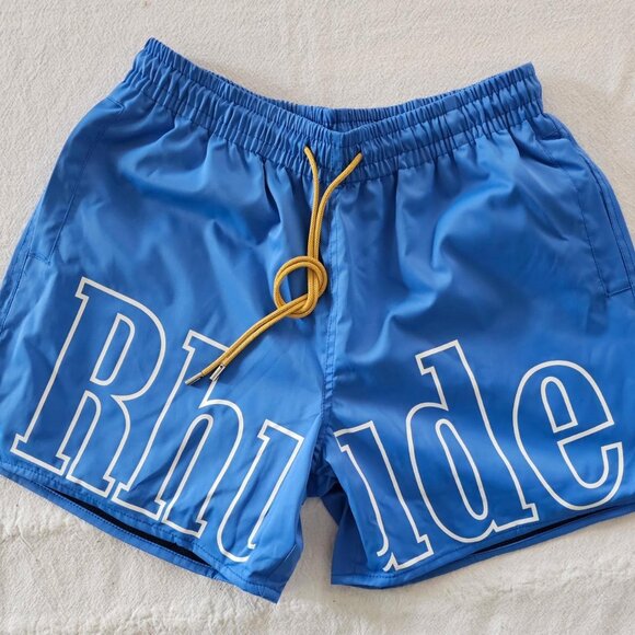 Rhude Men's Blue Swim-briefs-shorts - Picture 8 of 8